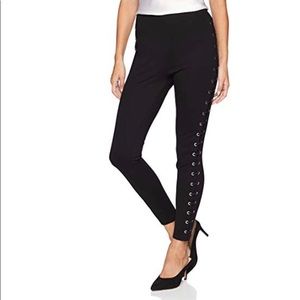 LYSSÉ Grommet Whipstitch Lace Leggings Black XL